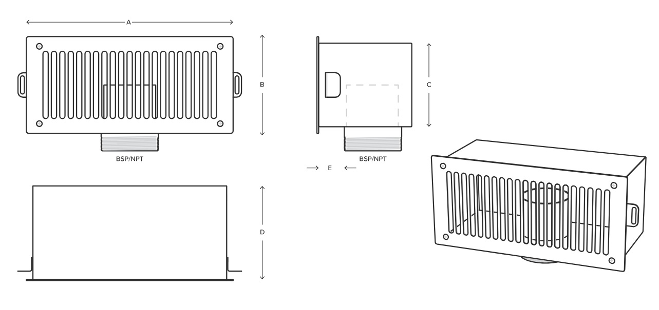 High Flow Suction Strainer Drawing