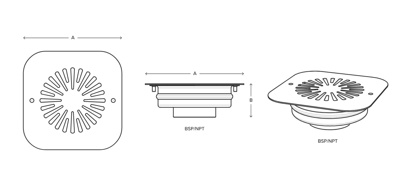 High Flow Suction Strainer Drawing