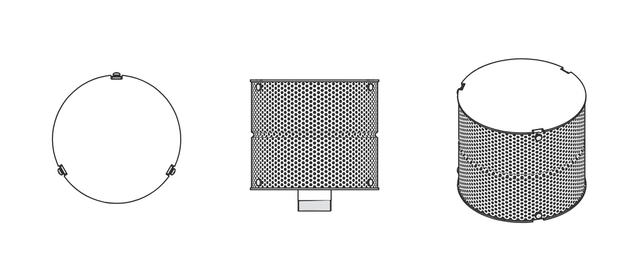 High Flow Suction Strainer Drawing